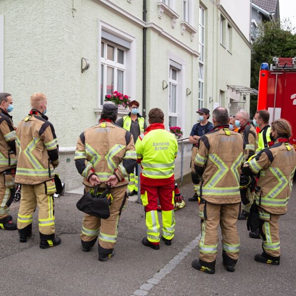 Übung der Feuerwehr Arbon im APH National